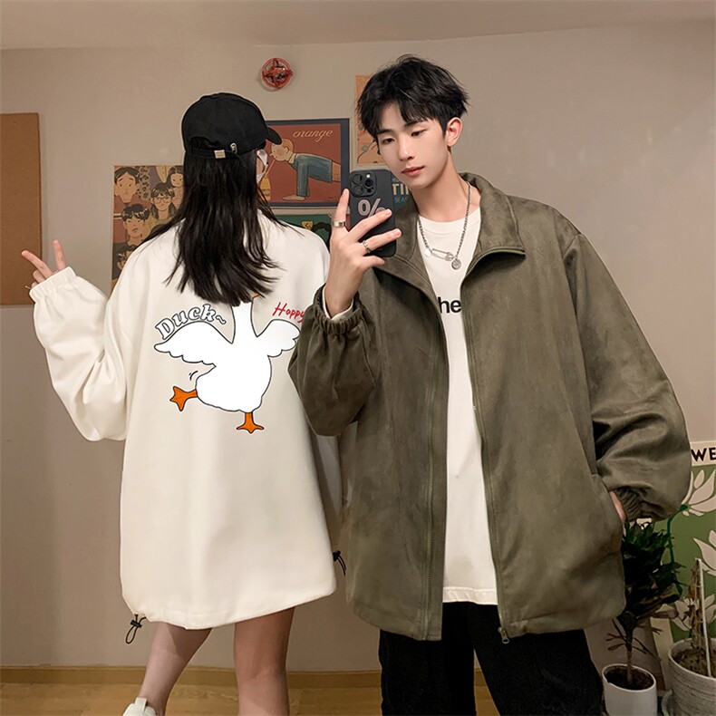 麂皮绒夹克男大码立领褂子外套JK85273-P68加绒款-P78,男装夹克,电商A040
