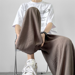 8XL-M风亚麻裤男宽松棉麻裤子大码阔腿裤灯笼裤新中式K965P30图片