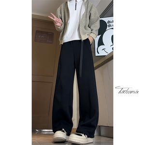 腰带弯刀卫裤男春季宽松直筒阔腿休闲裤子A166-KA5705-特P42控78图片