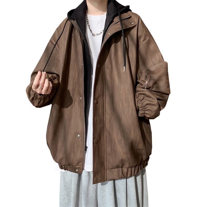 春季皮衣美式潮牌青少年百搭夹克情侣春装外套XZ102B-1-JK2562P95,男装皮衣,星座102B-1