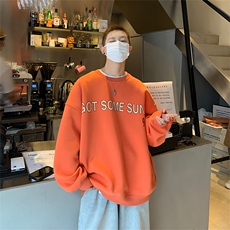 英文印花卫衣男秋季新款潮美式复古大码潮牌宽松JK22305P45控58，男装卫衣，星座605(原A050)