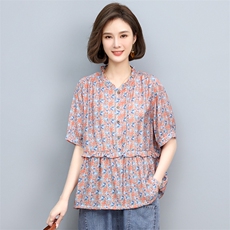 2022夏季新款女装衬衫舒适透气显瘦休闲上衣时尚百搭短袖衬衣，女装衬衫，悦见她
