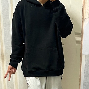 抖音得物高品质二开 25秋冬美式重磅宽松纯色连帽贝壳刺绣卫衣W63图片