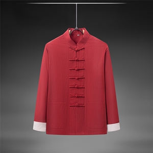 春秋季风纯棉纯色长袖立领唐装中式汉服DF890-P58图片