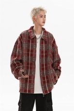 秋季新款港风大码复古小香风格子翻领夹克XZ213-JK9904-P70控88，男装夹克，星座213