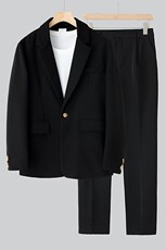 新款男士秋季宽松休闲港风西服套装衣服+裤子整套西装XZ809-P150，男装西服套装，星座505-3