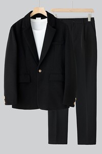 新款男士秋季宽松休闲港风西服套装衣服+裤子整套西装 XZ809-P150图片