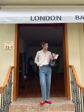 WN0003高腰复古撕边九分牛仔裤，女装牛仔裤，BD