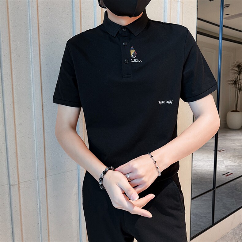 2025夏季新款刺绣高级感短袖T恤翻领Polo衫32555-P58,男装T恤,电商D342
