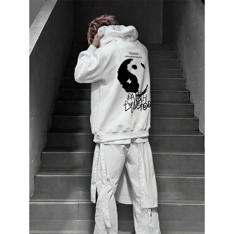太极印花LOGO男女情侣潮牌连帽卫衣,男装卫衣,星座310A-4