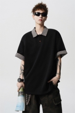 夏季拼接假两件短袖POLO衫男女半袖T恤星座812-PL13-P48，男装T恤，星座812