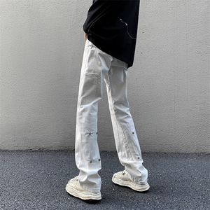 美式ins高街hiphop新款弹力修身直筒休闲裤货号K675P65