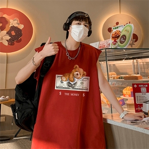 得物直播抖音品质重磅纯棉250克男无袖背心T恤T596P28控39图片