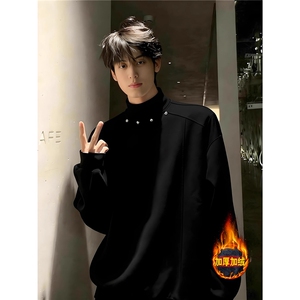 加绒加厚卫衣男秋冬潮流设计感打底衫潮牌1008-WLY188-P46,男装T恤,星座1008