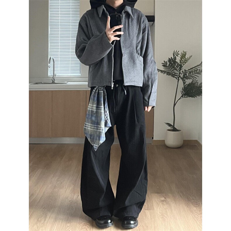 【有货】Q36CC-特P52可拆方巾屁帘裤男廓形洗水牛仔裤,男装牛仔裤,星座1007（原301D）
