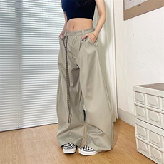 裤子男女夏季穿搭今年流行宽松bf慵懒风高级感垂坠感休闲裤子，男装休闲裤，星座506A