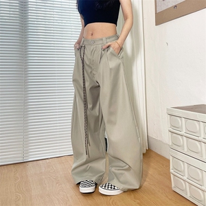 裤子男女夏季穿搭今年流行宽松bf慵懒风高级感垂坠感休闲裤子图片