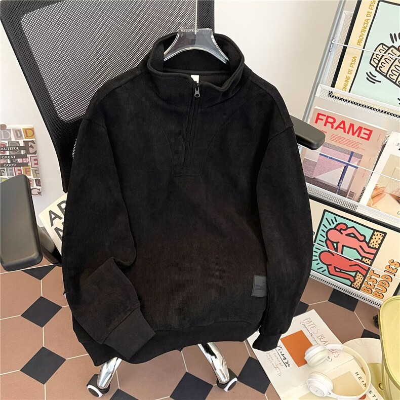 秋冬新款日系休闲双面摇粒绒男女休闲宽松套头卫衣潮WB512-P43,男装卫衣,星座412-3