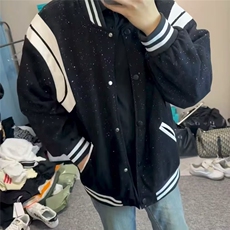 WT41-P54美式复古撞色棒球服经典百搭潮牌宽松休闲情侣夹克外套，男装T恤，电商B323A