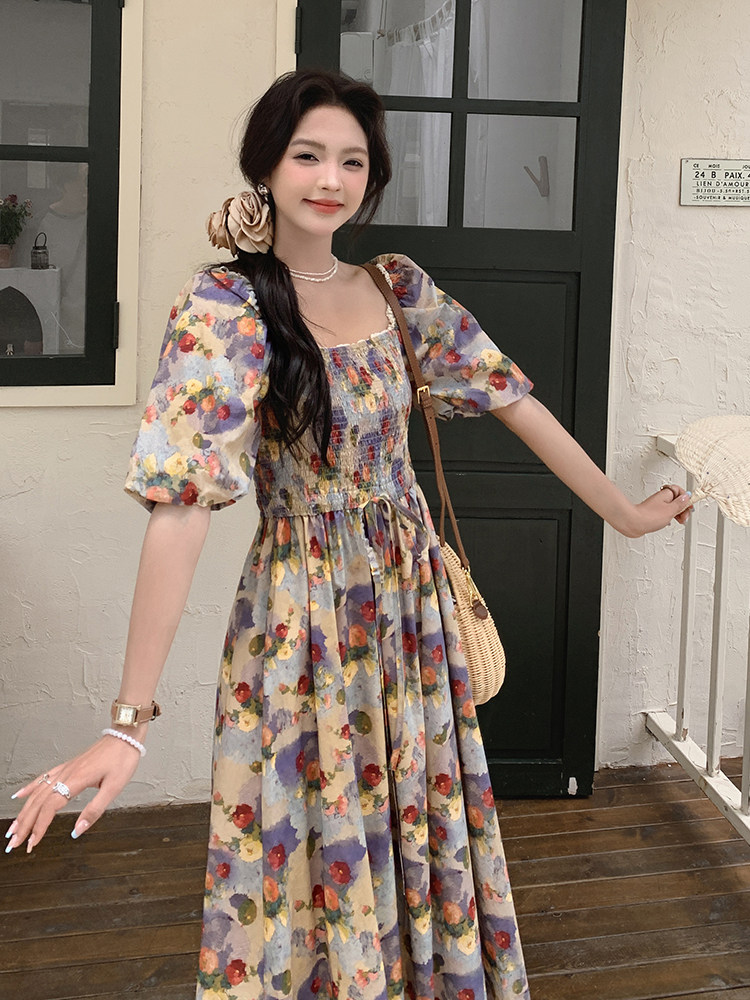 2024法式油画连衣裙【现货】082-3634P120K178,女装连衣裙,浙宝192（原082）