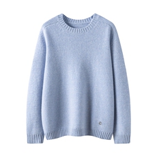 2025年秋季时尚百搭通勤简约休闲花衫圆领马鞍肩，女装羊绒衫，暖习羊绒