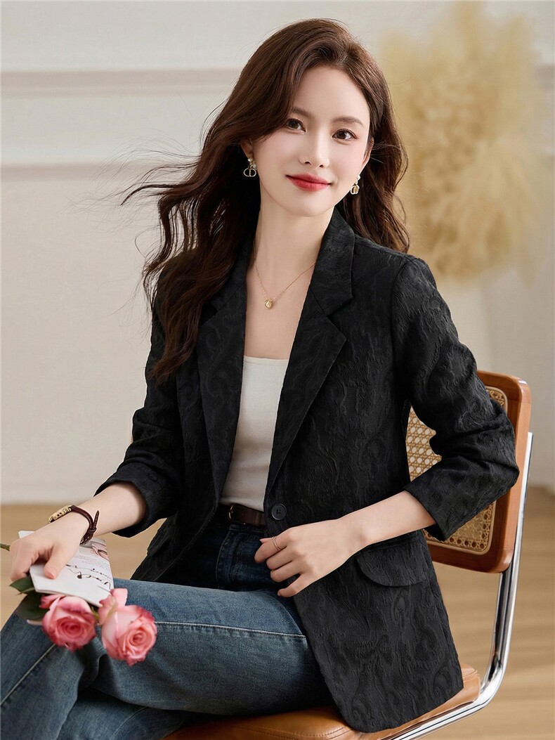 小西装外套女2026春秋装新款韩版时尚气质职场短款长袖女士小西服,女装短外套,伊航服饰