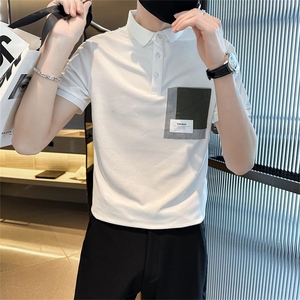 2026夏季口袋设计大码短袖T恤翻领时尚Polo衫T0234-P48图片