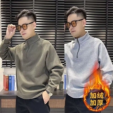 高级半拉链卫衣男春秋冬季2024新款加绒宽松潮牌套头立领打底衫男，男装卫衣，星座506A