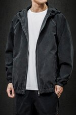 2021秋季新款日系黑墙大码男纯色连帽休闲夹克外套J6001-P55，男装夹克，电商A001