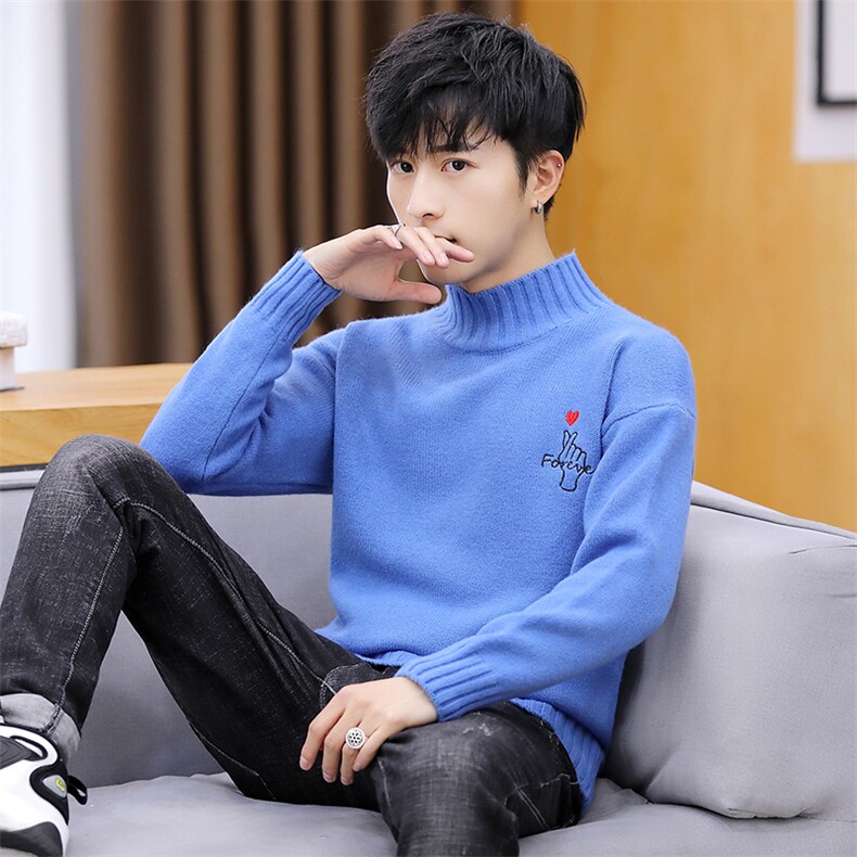 家乐6826男士秋冬季新款毛衣韩版修身半高领套头潮流男生休闲图片