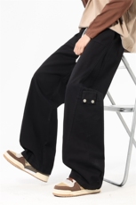 宽松阔腿休闲裤男生2025新款美式纯棉运动长裤子工装裤K6652-P60，男装工装外套，星座610（原A335）