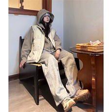 现货5W件冬季三防硬挺boxy短款立领棉衣马夹外套加厚马甲保暖棉服，男装棉衣，电商A443