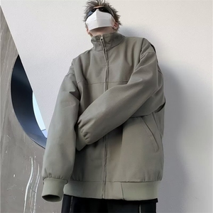 美式复古休闲外套男士春秋季新款宽松立领夹克潮流痞帅高级感上衣图片
