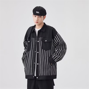 男士夹克春秋季宽松潮流翻领外套青年痞帅夹克衫上衣服5144 P72图片