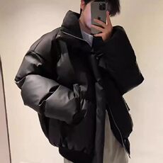 短款pu皮棉服男冬季棉衣面包服外套MY258P80直播，男装棉衣，星座1904A-1