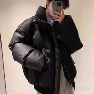短款pu皮棉服男冬季棉衣面包服外套 MY258 P80 直播图片
