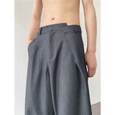 A165-K8610-P6078不规则腰松紧腰冰丝西裤休闲裤垂坠直筒裤，男装西裤，电商A165