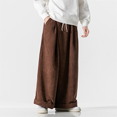 秋冬新款大码风复古灯芯绒阔腿裤直筒休闲裤日系潮K242/P65，男装休闲裤，钱塘713