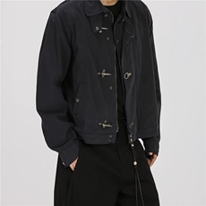 JK727-尺码M-3XL-P90-现货！解构拼接飞机扣夹克复古做旧短款外套，男装夹克，星座1811B