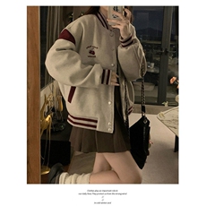 学院风字母刺绣棒球服外套少女春装2025新款初中高中学生宽松夹克，男装夹克，星座506A