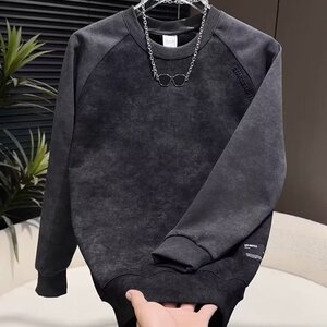 韩版卫衣男春秋款新款潮牌拼色休闲套头加绒长袖上衣服打底衫图片