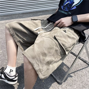 迷彩工装短裤男款夏季潮牌运动五六分裤2023休闲裤子671 P38图片