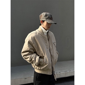 美式复古飞行员夹克春秋工装短款棒球服外套男小众上衣JK3627图片