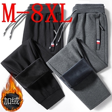 纯棉休闲男士加绒秋冬宽松运动裤男针织大码裤子A068-MCK101-TP50，女装休闲裤，电商A068