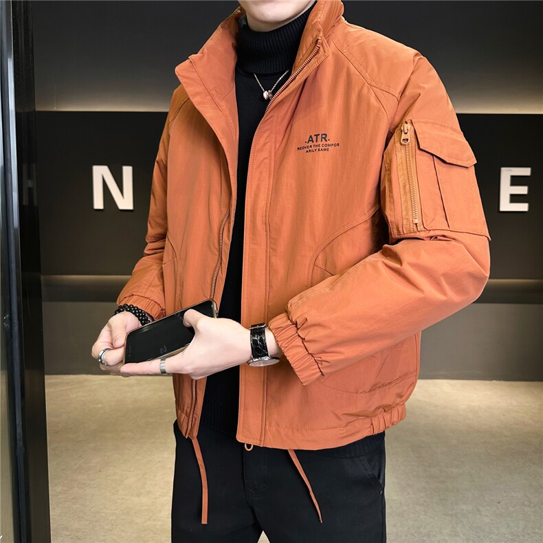 9103-M-3XL-P215-标90绒店主风工装翻领印花男士休闲羽绒服外套,男装羽绒服,电商B255