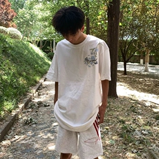 万针全刺绣解构设计260克重磅双纱纯棉高品质美式高街短袖T恤特35，男装T恤，电商A486