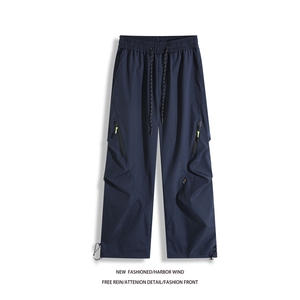 春季新款户外机能侧边褶皱设计休闲冲锋裤B315-K26063-特p35控68图片