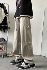 春季新款美式ins机能高冲锋街裤直筒排扣工装裤男895特P25控58，男装工装外套，电商C305A