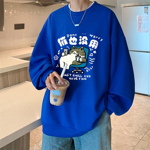 5XL华夫格卫衣男大码胖子圆领长袖t恤 HW76403-P30加绒款-P40图片