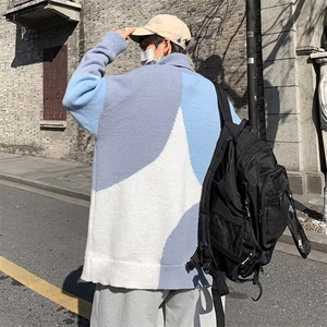 秋冬季高领毛衣男宽松潮流日系复古针织衫ins痞帅慵懒风韩版MY034图片
